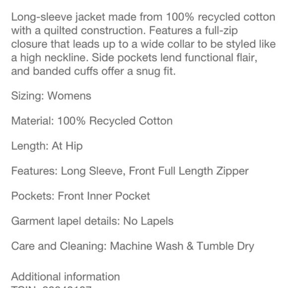 Women's Quilted Jacket - Wild Fable Olive Green Small - Picture 4 of 5